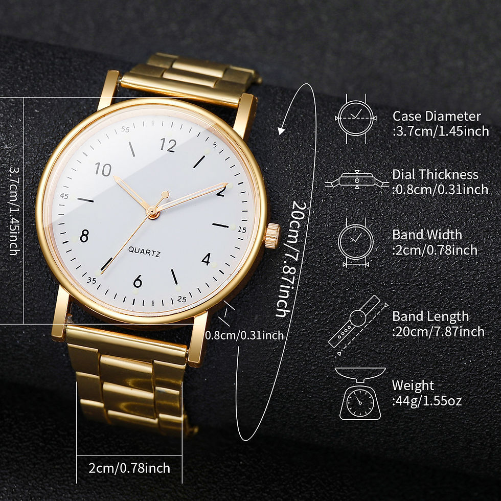 Thumbnail: 2/4PCS Fashion Arabic Dial Women Watches Simple Quaretz Wristwatch with Bracelet
