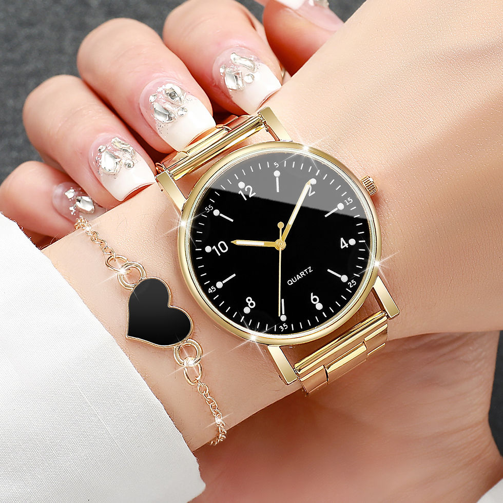 Thumbnail: 2/4PCS Fashion Arabic Dial Women Watches Simple Quaretz Wristwatch with Bracelet