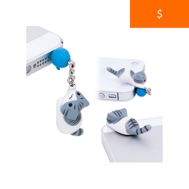 Slash Cute Kawaii Adorable Cat Universal 3.5mm Anti Dust Earphone1