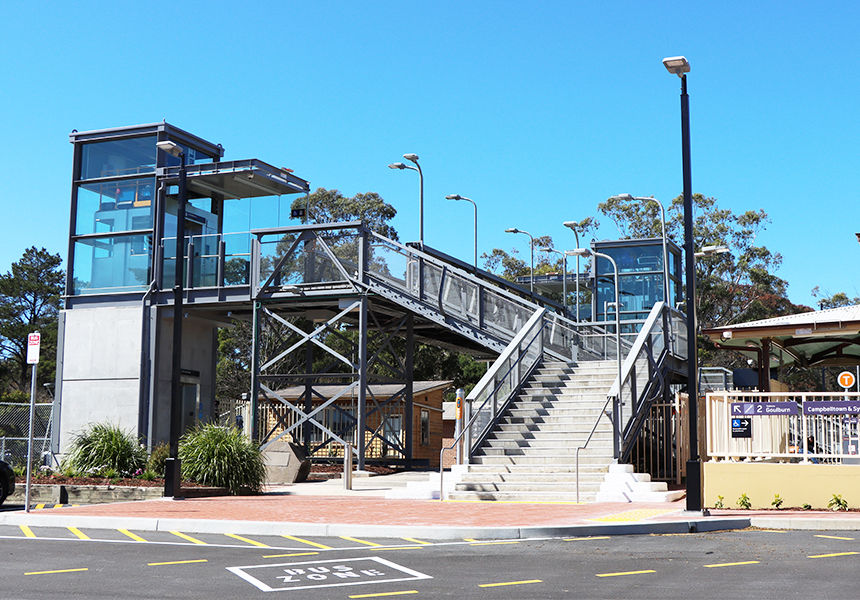 Mittagong Station Upgrade — platform and station view showing passenger circulation