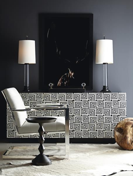 Bernhardt black and white graphic Chest
