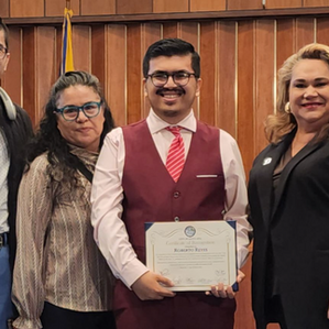 Roberto Reyes was honored by Mayor Valerie Amezcua and City Council