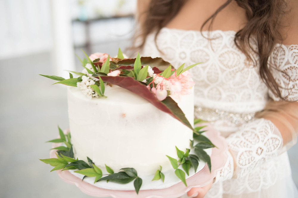 floral wedding cake