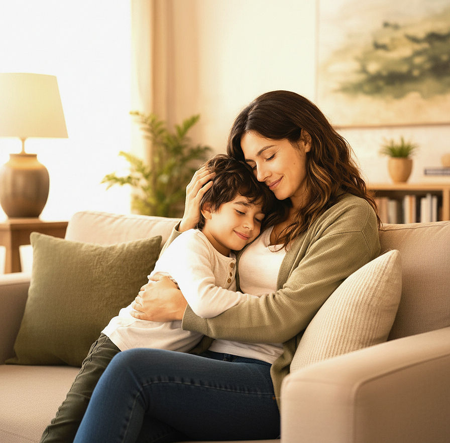 Autism & ADHD families coaching session with parents and their child.