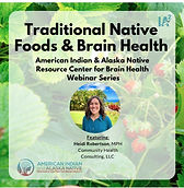 Promotional graphic for the Traditional Native Foods & Brain Health webinar presented by Heidi Wulzen