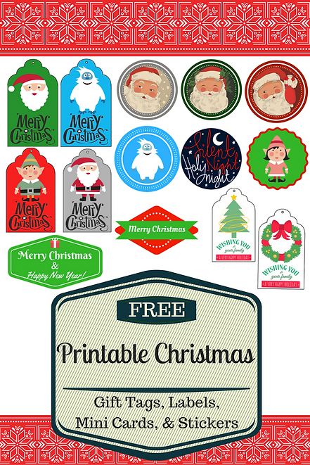 No cost Printable Xmas Present Tags, Labels, Stickers, Mini graphic regarding Free Printable Christmas Stickers identified as No cost Printable Xmas Present Tags, Labels, Stickers, Mini