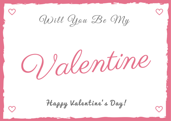 pink and white valentine card