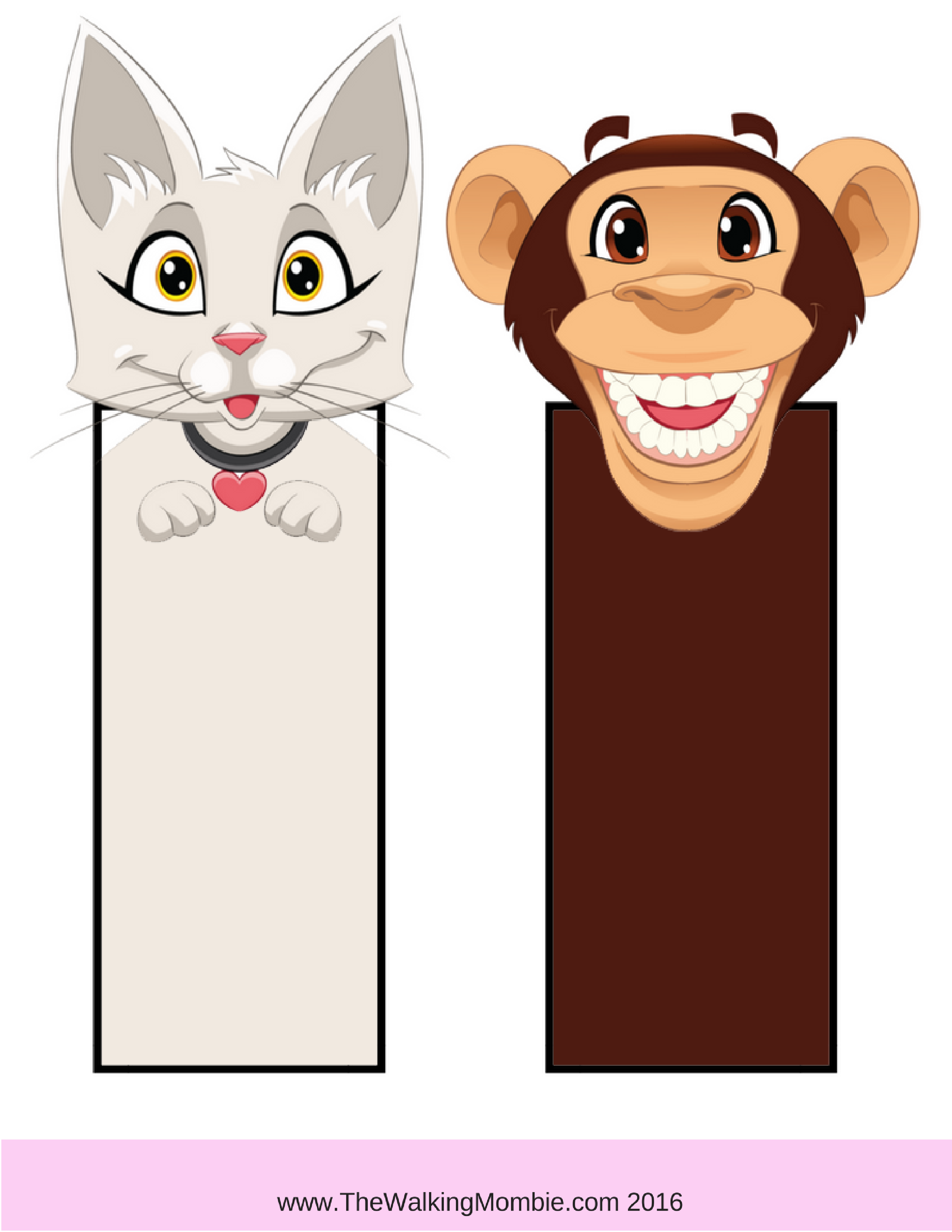 Free Printable Animal Bookmarks! Just Click & Print!