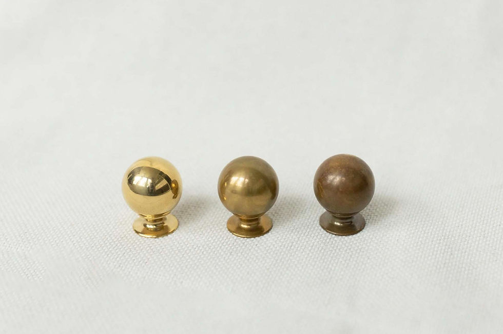 This shows the different patinas over time from new to about 8 months.