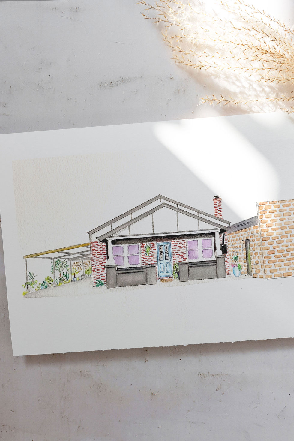 Thumbnail: Watercolour painting of house for gift created by Josefina Luna