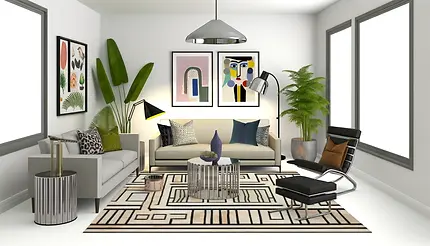 DALL·E 2024-03-02 19.02.57 - Create a 2D digital rendering of a living room interior desig