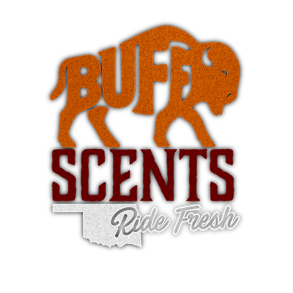 Buff scents logo with Oklahoma and the tagline RIDE FRESH