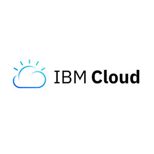 IBM Cloud logo with a blue outline of a cloud