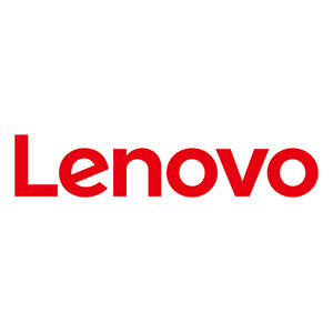 Lenovo logo in red text