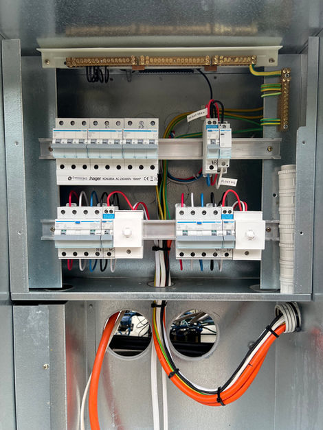 Electrical panel with multiple circuit breakers