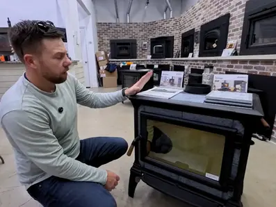 Soapstone stove display