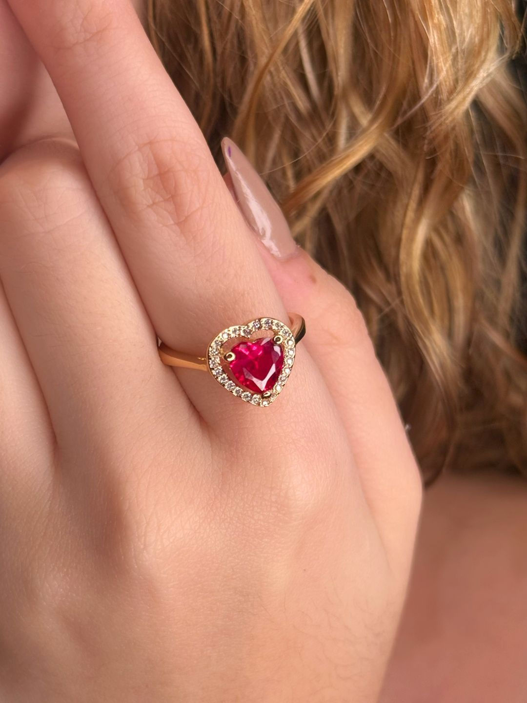 Anel Heart Style Rubi