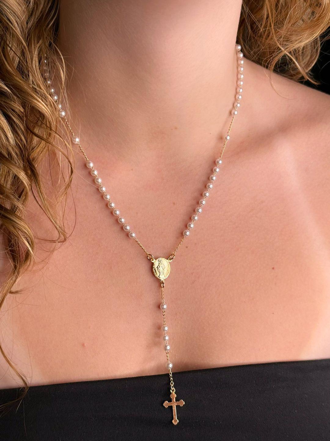 Colar Terço Classic Perolas