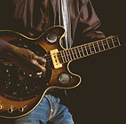 Playing an electric guitar