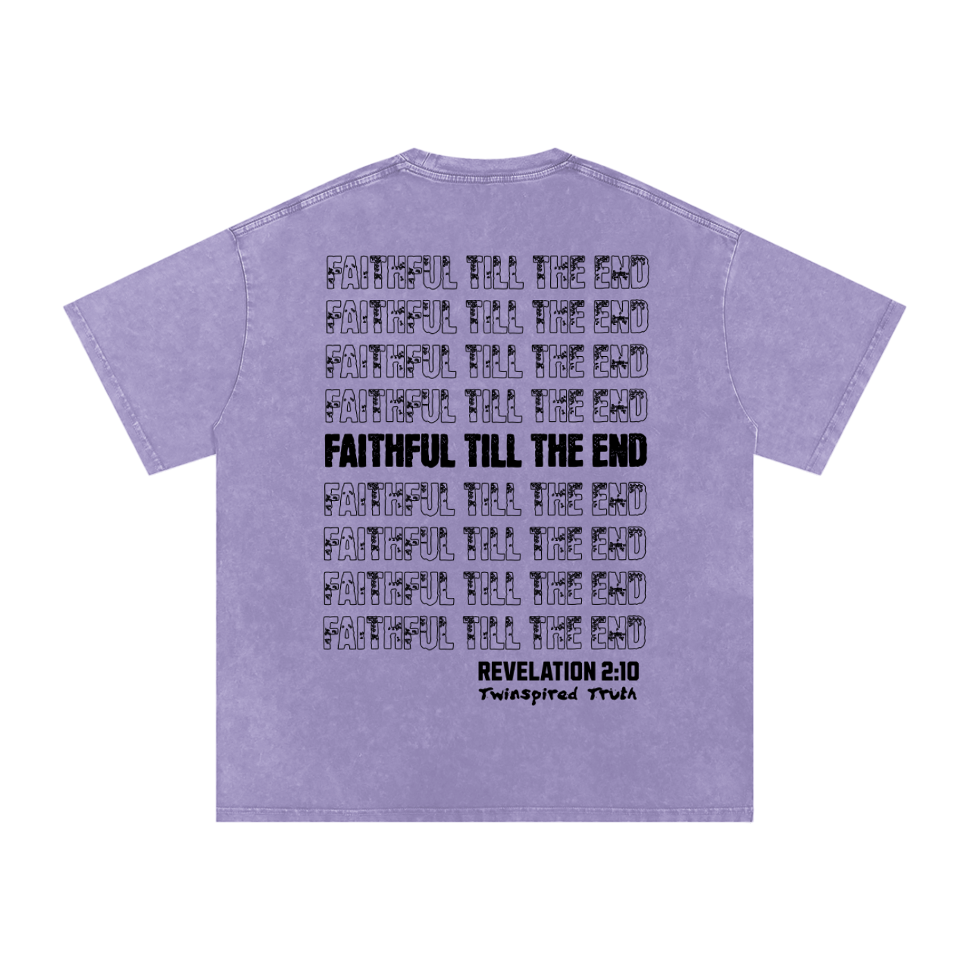 Faithful Till End Snow Unisex Washed Oversized Cotton T-Shirt