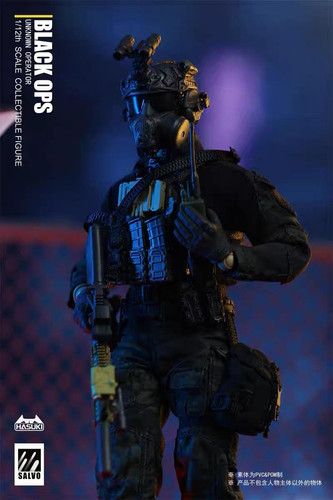 ミリタリー HASUKI SALVO Black Ops Unkown Operator Hasuki Salvo Black Ops Operator Unknown 1:12 Scale Figure