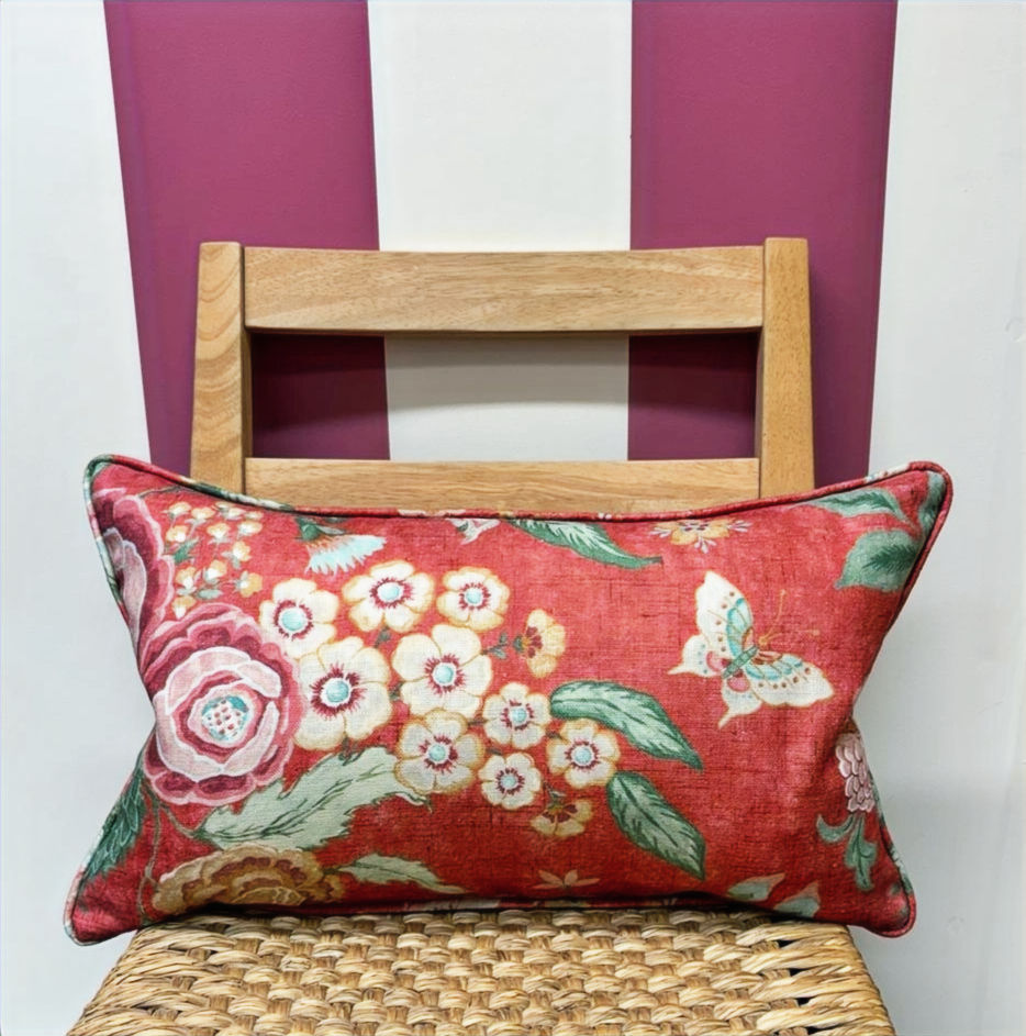 Colefax & Fowler Emmeline Cushion Red