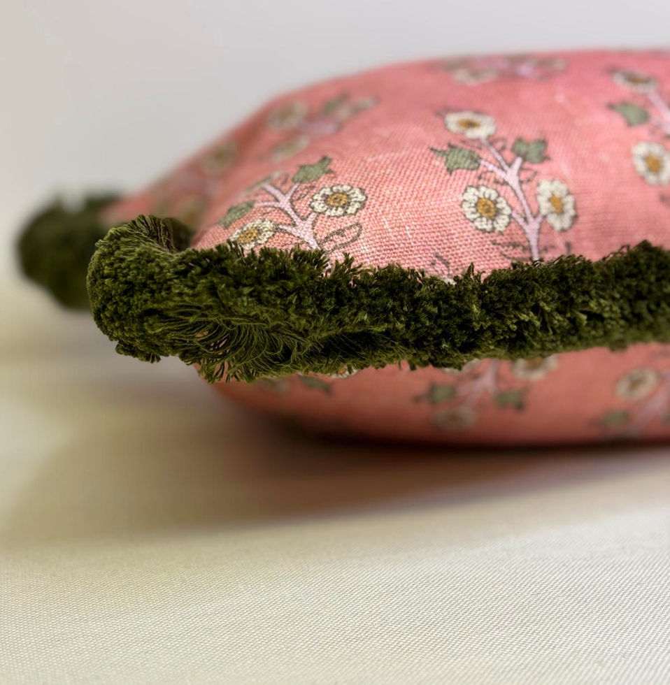 GP & J Baker Poppy Sprig Blush Cushion