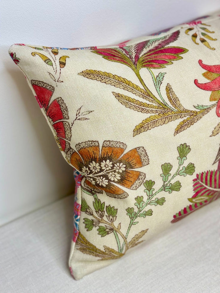 Colefax and Fowler Casimir Cushion Red Green