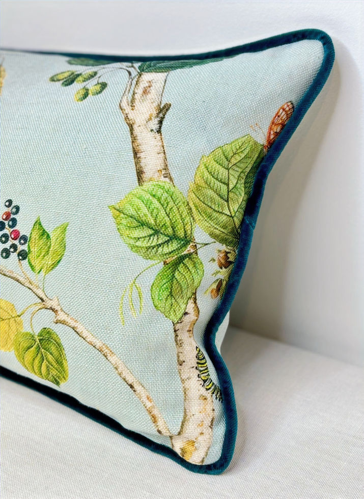 Sanderson Woodland Chorus Cushion Sky Blue/Multi