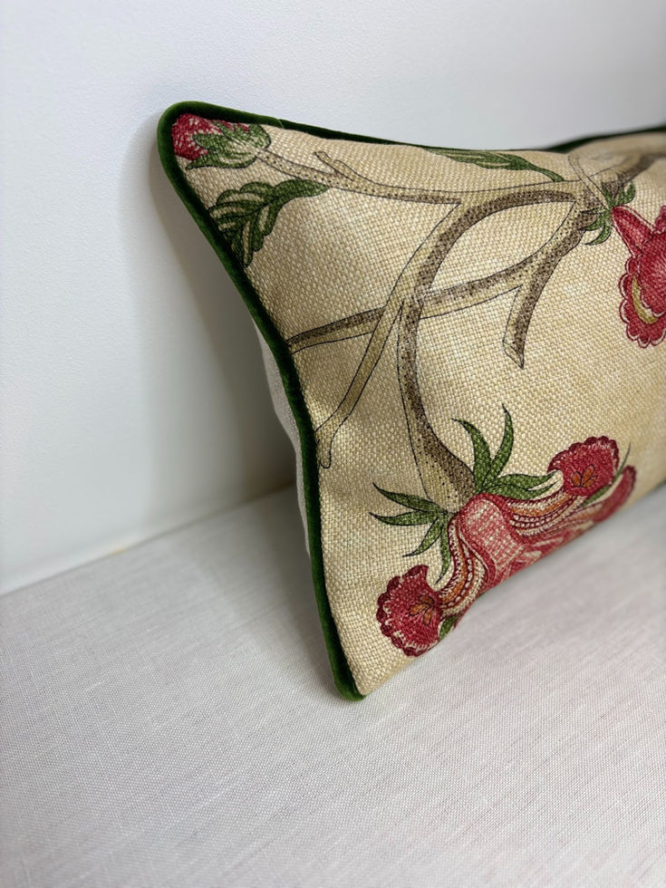 Zoffany Kalamkari Cushion Red Gold