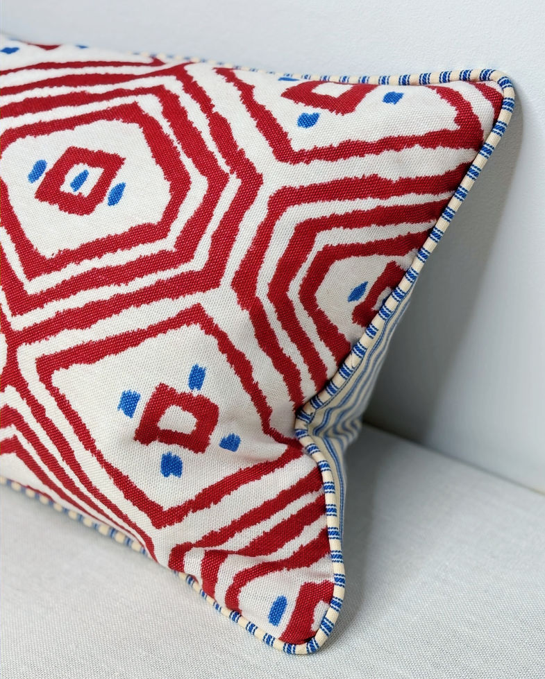 Thibaut Pass A Grille Cushion Red