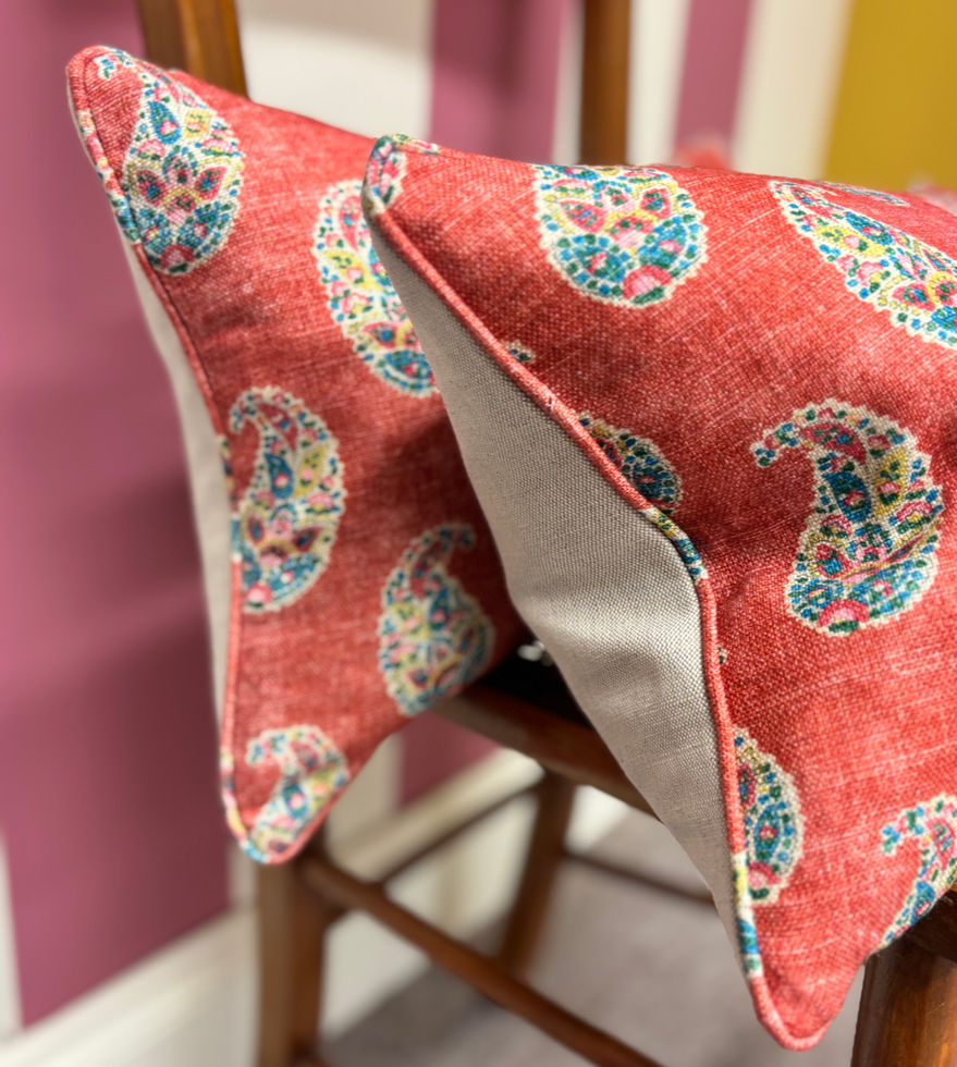 GP & J Baker Patola Paisley Cushion Red