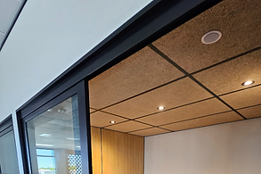 Suspended ceiling with feature ceiling tiles