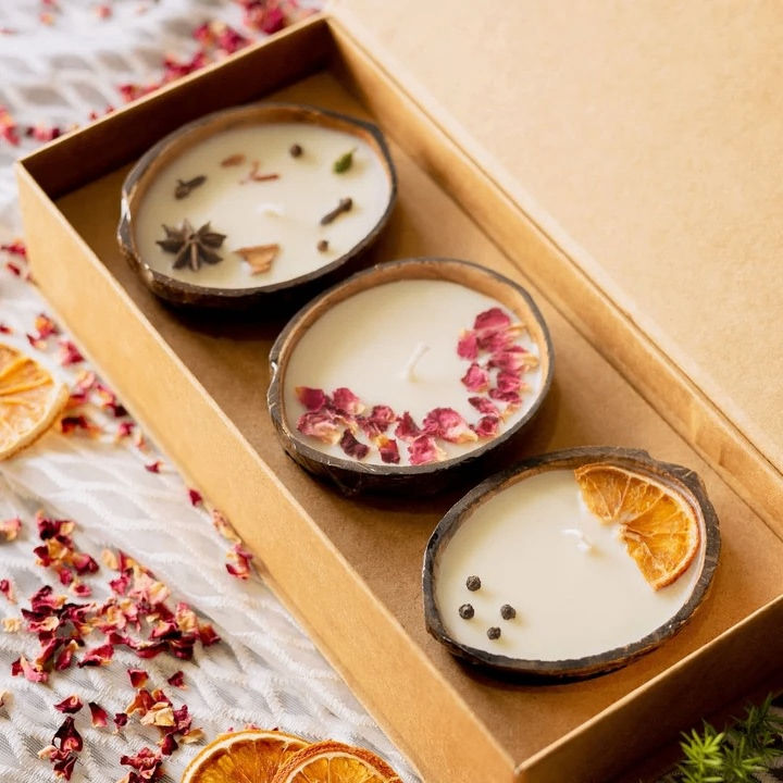 Eco-Friendly Scented Candles Gift Set - Box of 3 Candles