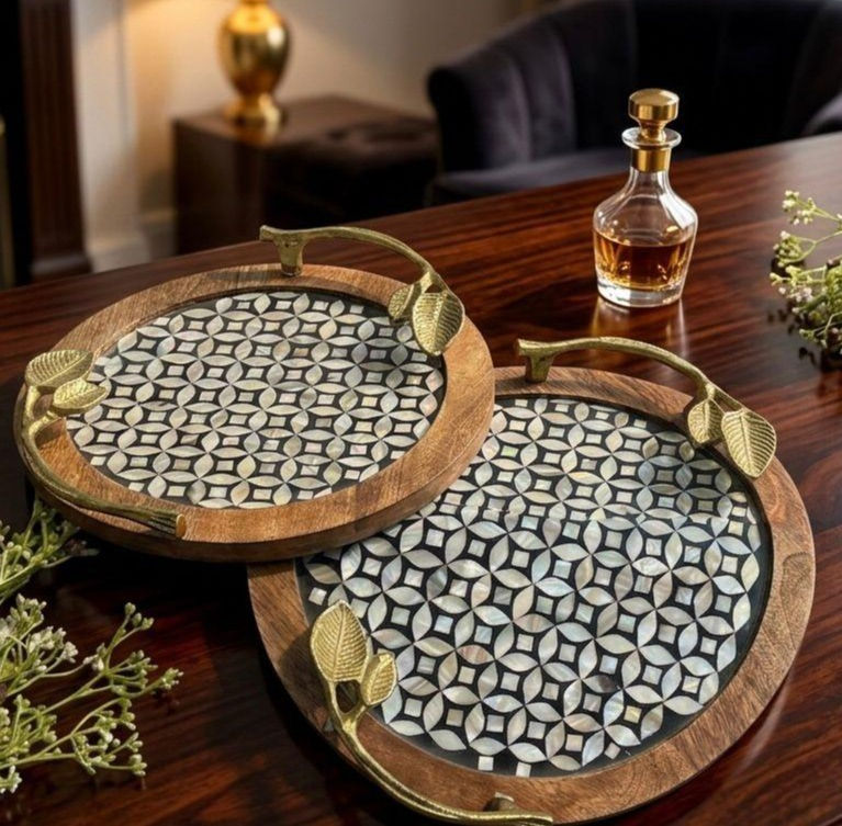 Pearl Wine Serving Tray- New Arrival