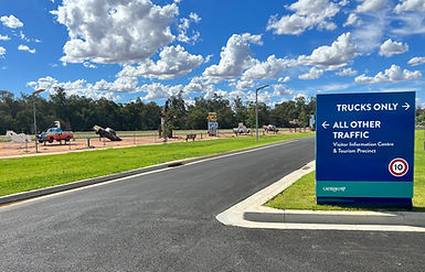 Vehicle wayfinding sign in a public carpark