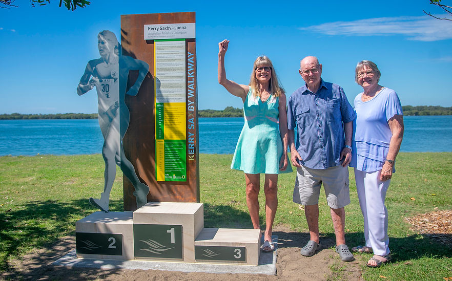 A custom designed monument honouring the Kerry Saxby Walk along the Ballina waterfront