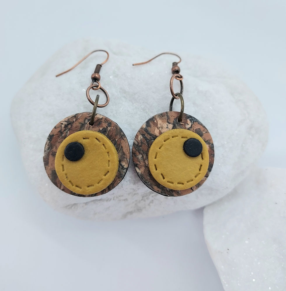 Faux Leather and Cork Earrings