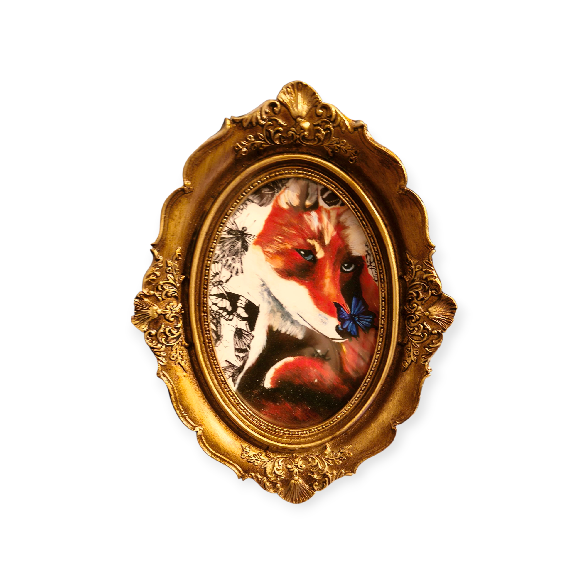 Goud-/bronskleurig kadertje met artprint 'Silent Serenade'