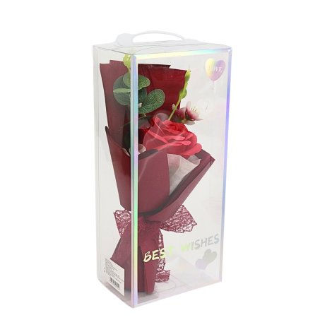 Miniatura: Flor Artificial de Plástico Rosa Aromatizada 17cm