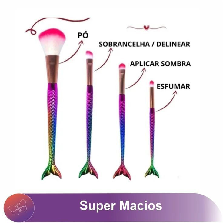 Miniatura: Kit 4 Pinceis Sereia Colors