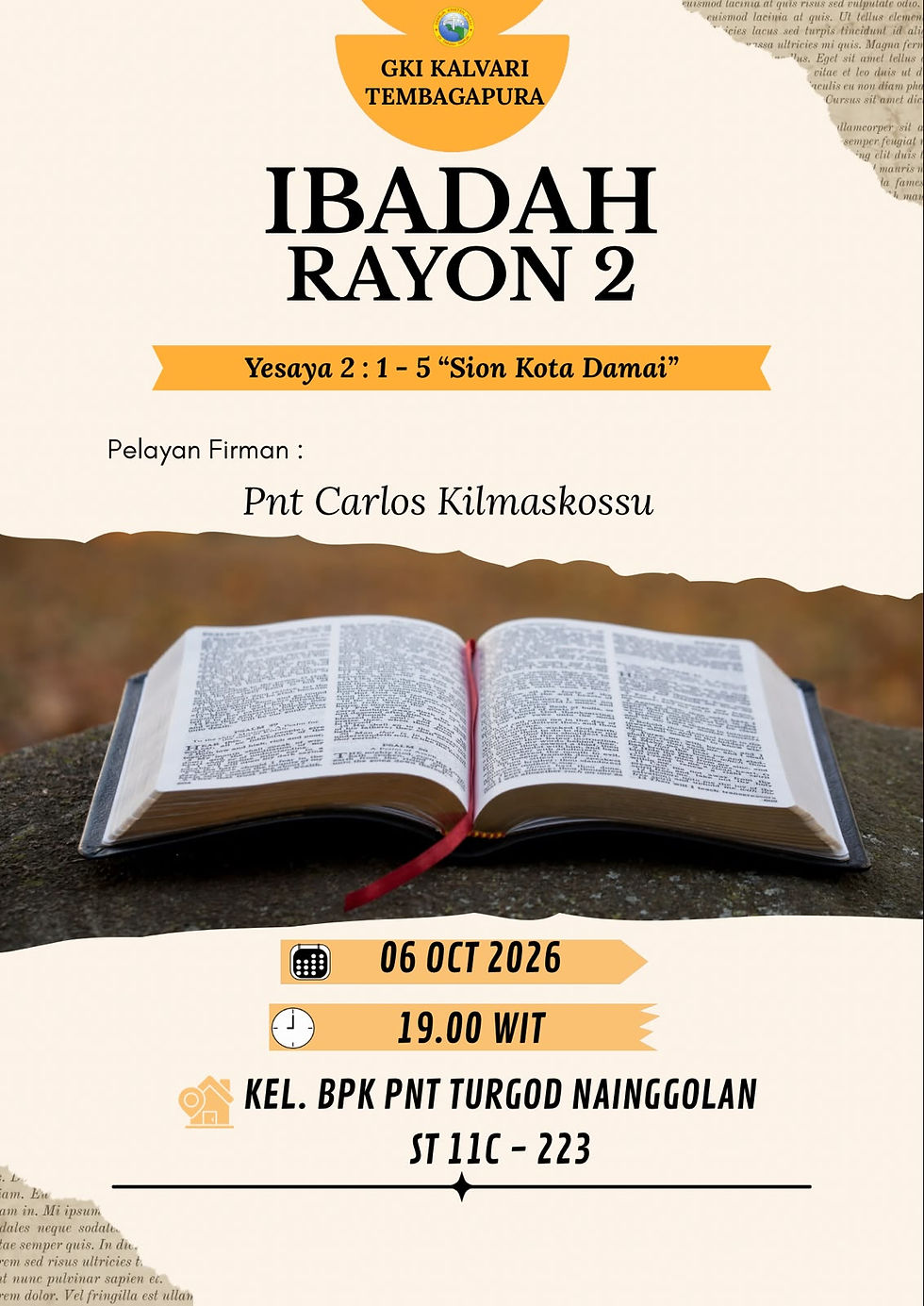 Ibadah Rayon 2 - 6 Oktober 2026