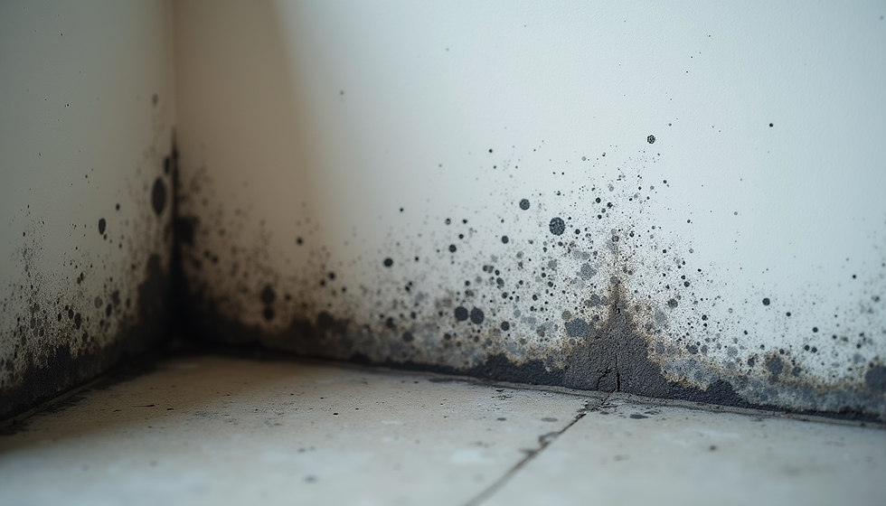 Black spot mould on wall