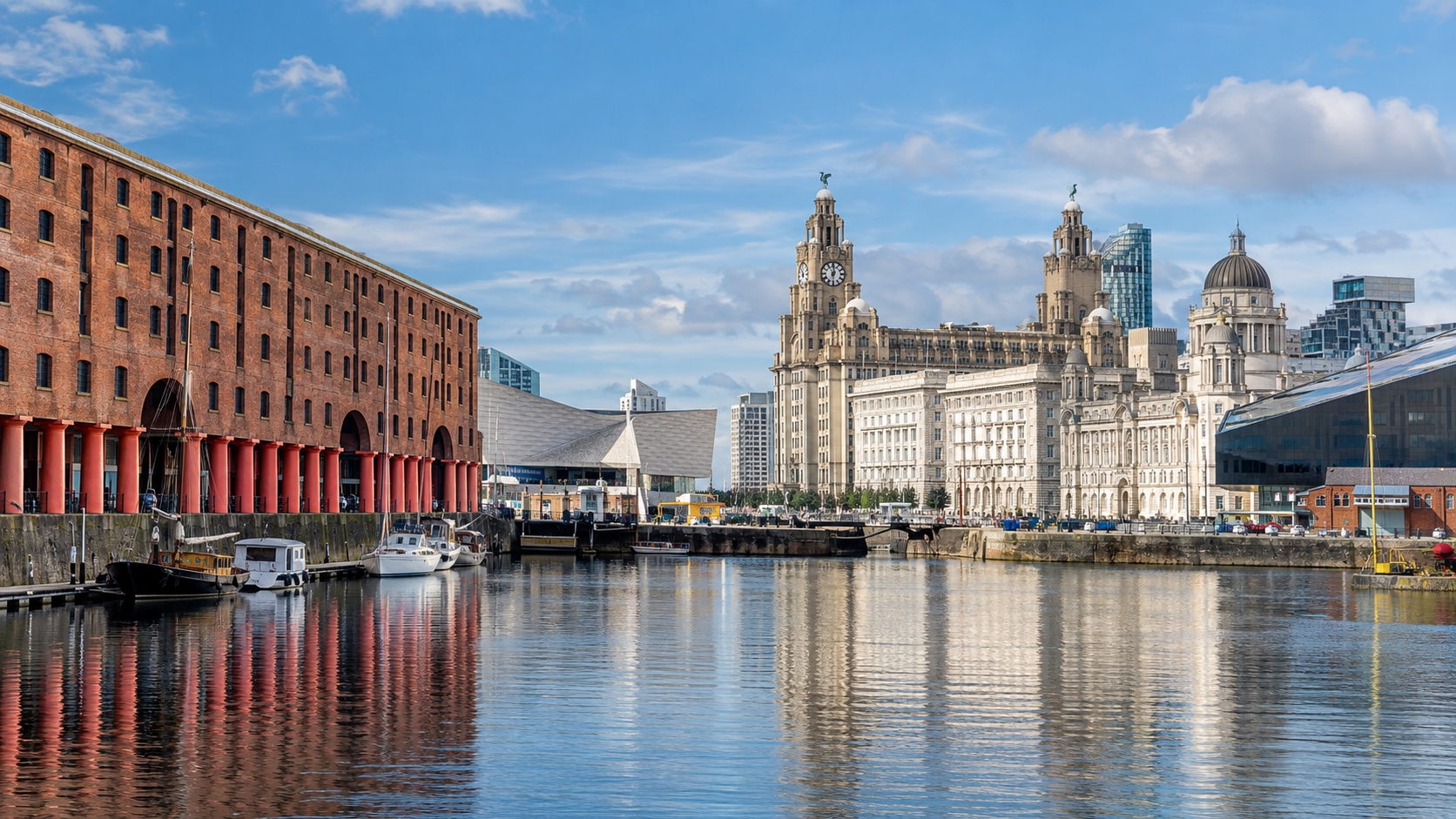 Royal Albert Dock and Liverpool waterfront representing spray cork insulation services in Liverpool