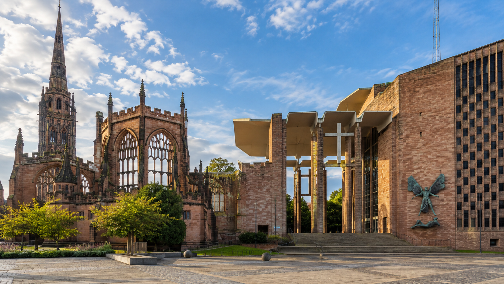 Coventry Cathedral and historic ruins representing spray cork insulation services in Coventry