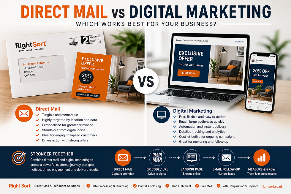 Direct Mail Vs Digital Marketing - RightSort Wrexham