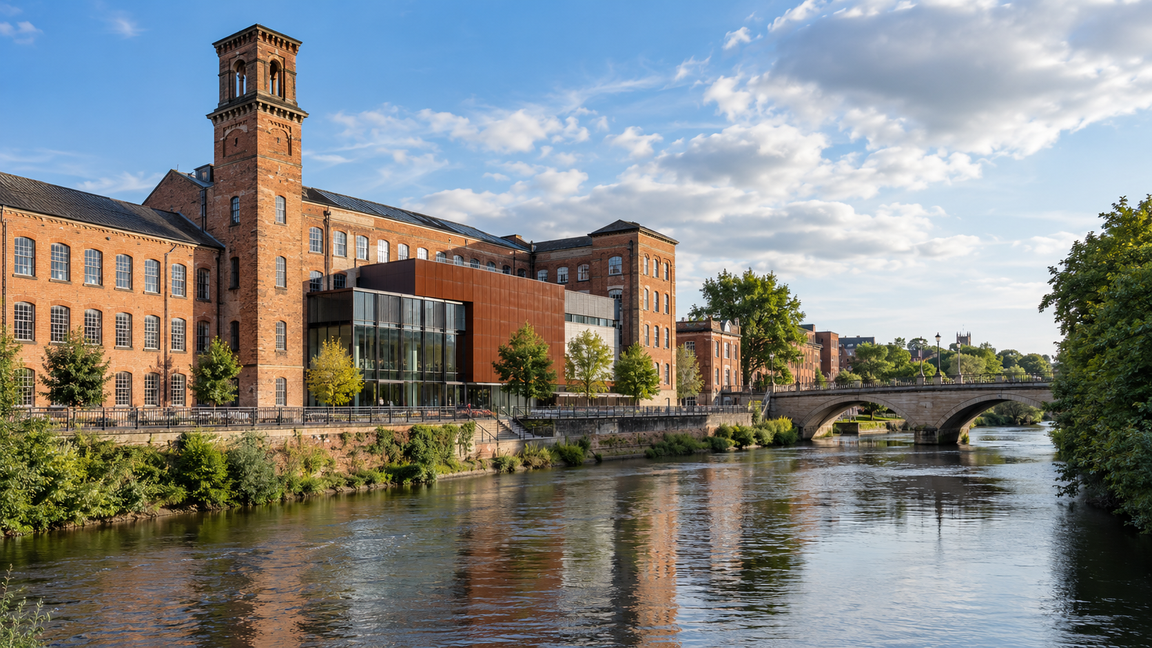 Derby Museum of Making and River Derwent representing spray cork insulation services in Derby
