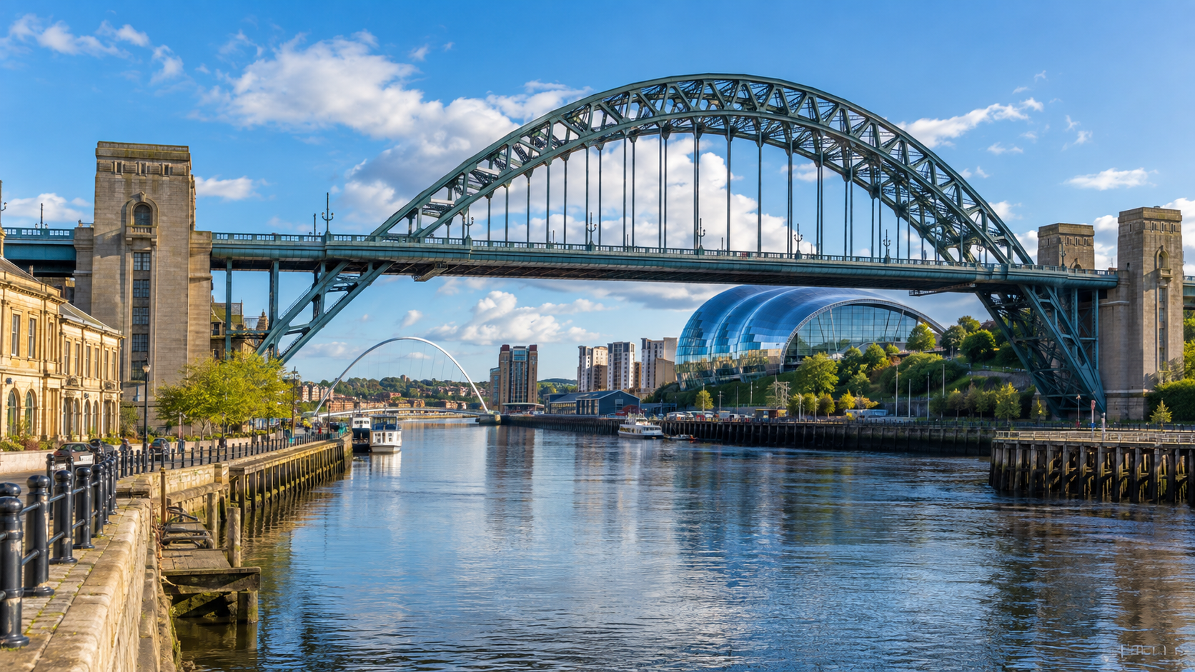 Tyne Bridge and Newcastle Quayside representing spray cork insulation services in Newcastle upon Tyne