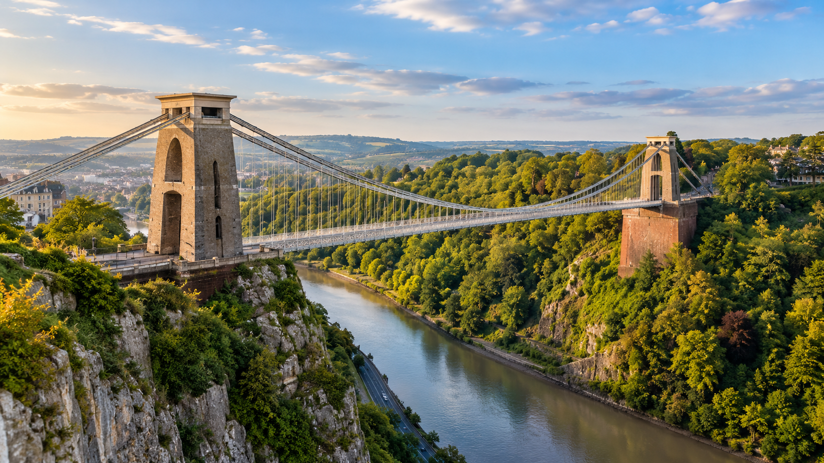 Clifton Suspension Bridge over the Avon Gorge representing spray cork insulation services in Bristol