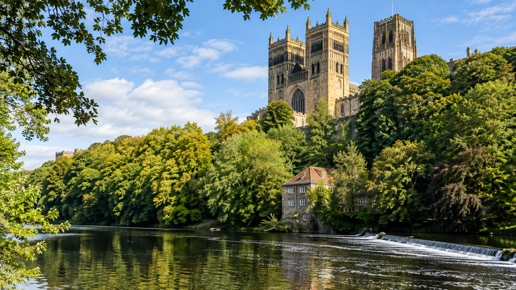 Durham Cathedral above the River Wear representing spray cork insulation services in Durham
